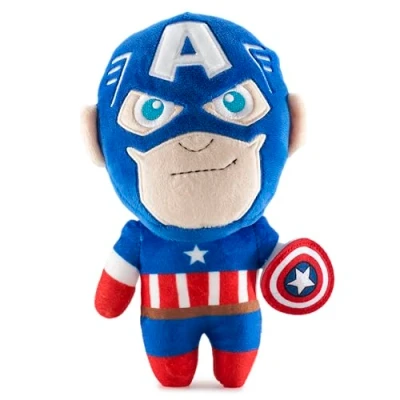 Image of Kidrobot Plush Toy Marvel Phunny Captain America 8&quot;, Blue red