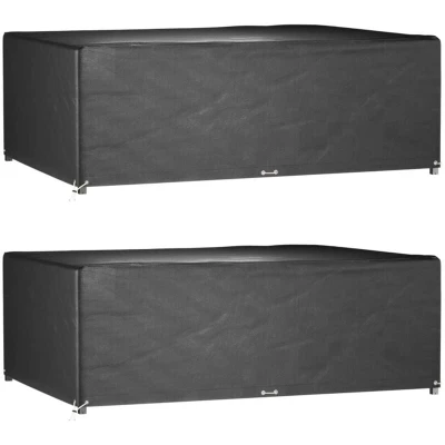 Image of vidaXL Garden Furniture Covers 2 pcs 12 Eyelets 240x180x80 cm Rectangular