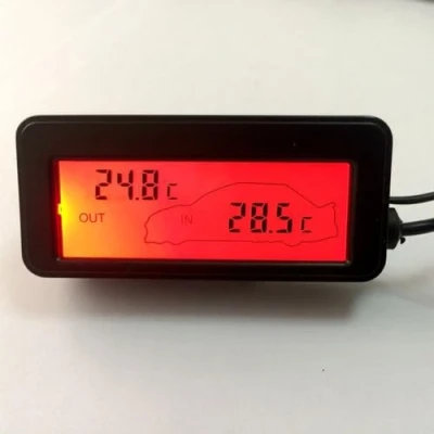 Image of 1PC 12V Digital LCD Car Thermometer Inside/Outside Temperature Gauge Meter with Cable, for and Truck Indoor Outdoor(red)