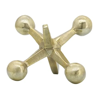 Image of Sagebrook Home Gold Metal Jacks Decor, 5&quot;, Aluminum, 7&#039;&#039;L x 5&#039;&#039;W 5&#039;&#039;H