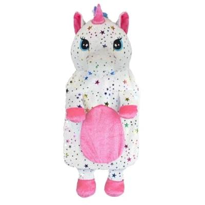 Image of A2Z Hot Water Bottle 750ML 3D Animal Unicorn Low Pile Plush Fleece Cover Rubber Bag for Pain Relief Cosy Nights and Relaxation
