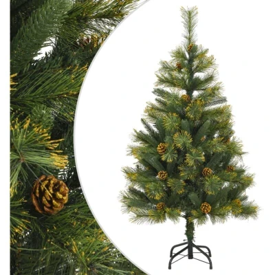 Image of vidaXL Artificial Hinged Christmas Tree with Cones 120 cm