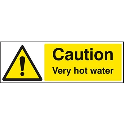 Image of Warning Signs Caution very hot water Self Adhesive Vinyl