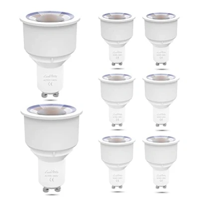 Image of Luxvista GU10 Long Neck LED Bulbs, 9W Warm White 3000K Non dimmable Barrel Bulbs Equivalent to 75W Halogen Reflector 8 Pack