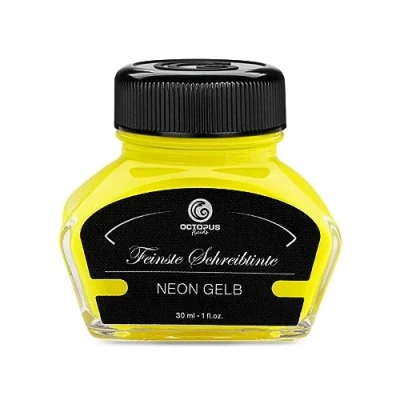 Image of OCTOPUS Highlighter Ink for Fountain Pen, Fluorescent Neon Pen Writing and Marking, Luminous Ink, Yellow, 30ml