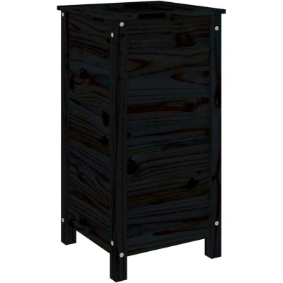 Image of vidaXL Garden Planter Black 40x40x78 cm Solid Wood Pine