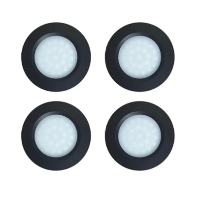 Image of MARVIX Black LED Spot Lights 12V 24V Dimmable Recessed Downlights For Motorhome, Caravan, Campervan and Boat Lighting (Warm White, 3000K) Pack of 4