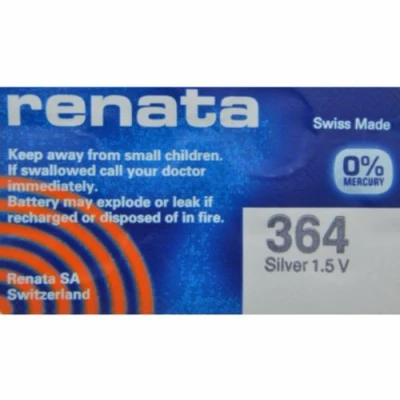 Image of Renata 1.55 Volt Watch Battery 364 Replaces SR621SW