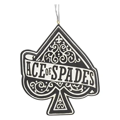 Image of Nemesis Now Motorhead Ace of Spades Decorative Hanging Ornament, Resin, Black/White, Officially Licensed Merchandise, Hoop and Loop, Cast in the Finest Expertly Hand Painted