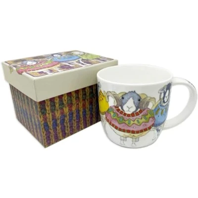 Image of Emma Ball Bone China Mug with Gift Box 350ml Sheep in Jumpers