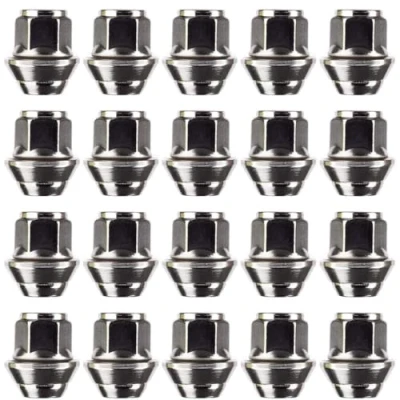 Image of RYBO Set of Alloy Wheel Nuts. M12 x 1.5, Taper Washer, 19mm Hex, Compatible With Ford Wheels &amp; More (20)
