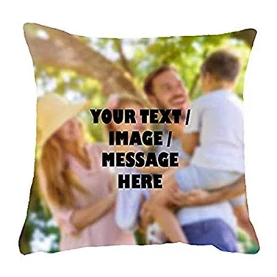 Image of Getagift Personalised Cushion with your own Text/Image/Any Name themed Cover Throw Pillow Cover. (45 cm x 45 Linen Cover)