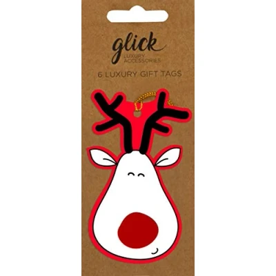 Image of 18 Die Cut Reindeer Selfie Christmas Gift Tags
