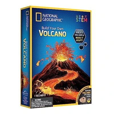 Image of National Geographic Make Your Own Volcano Kit for Kids Childrens Science Experiments with Authentic Volcanic Rocks STEM Toys Educational Kits Gifts 8+ Year Old Boys and Girls