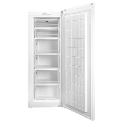 Image of SIA SFZ144WH 160L Tall White Freestanding Upright Freezer, E Rated, 6 Large Freezer Drawers, Reversible Door, 2 Years Parts and Labour Guarantee