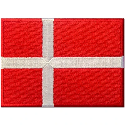 Image of Denmark Flag Embroidered Patch Danish Iron On Sew National Emblem