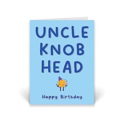 Image of Rib ticklerz Funny Uncle Birthday Cards Knob Head Happy Joke Banter Card From Niece Nephew Brother Jokes CD720