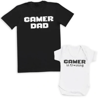 Image of The Gift Project Gamer Dad &amp; in Training Matching Set Create Your Own Personalised (Sold Separately) White