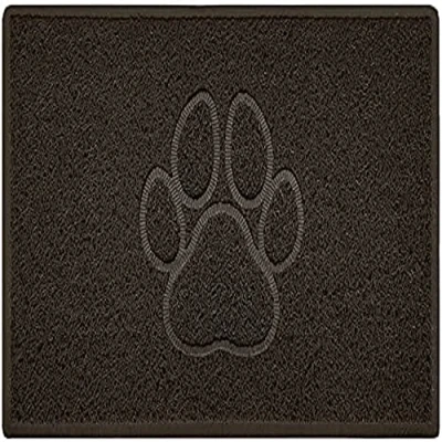 Image of Nicoman Paw Embossed Shape Outdoor Only Dirt Trapper Door Mat Washable Barrier Heavy Duty Doormat (Drainage Open Back, Medium, Brown, 75 x 44cm)