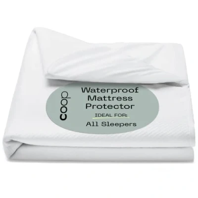 Image of Coop Home Goods Ultra Luxe Bamboo Derived Viscose Rayon Mattress Pad Protector Cover Cooling Waterproof Hypoallergenic Topper Full White