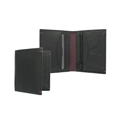 Image of Visconti Alpine Collection BRIG Slim Leather Wallet RFID Blocking AP61 Black/Burgundy
