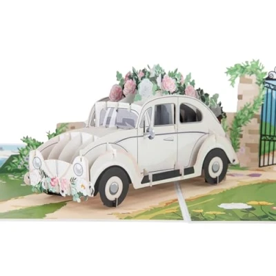 Image of Cardology Wedding Car Pop Up Card Cards, Engagement Cards Handmade