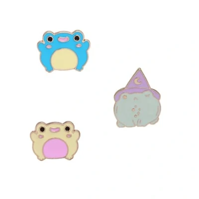Image of CAOXIANCartoon Frog Pin Set Funny Brooch 3 Pieces Animal Brooches Enamel Creative Lapel Pins for Women Men Kids Gift Aesthetic Backpack Badge Backpacks Jackets Hats Bags