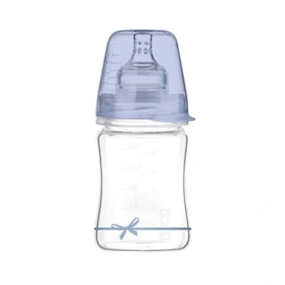 Image of LOVI Anti Colic Baby Feeding Glass Bottle with Dynamic Teat 150 ml Super Air Vent System Protects The Sucking Reflex Shower Boy Collection
