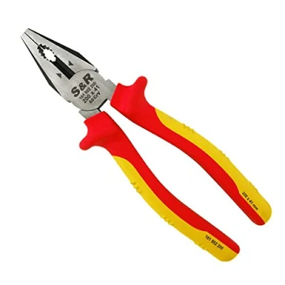 Image of S&amp;R VDE Combination Insulated 1000V Pliers 200mm Universal Pliers, Jaws 41 mm, Series