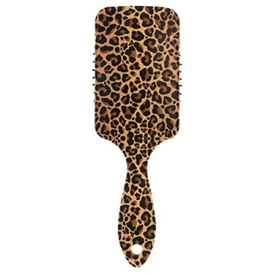Image of Linomo Hair Brush Animal Leopard Print Air Cushion Massage Comb for Women Kids, Nylon Wet Dry Curly