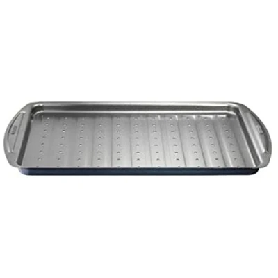 Image of Lakeland Bakeware Non Stick Perforated Crisper Oven Tray Baking Tin 35.5X25.5 cm