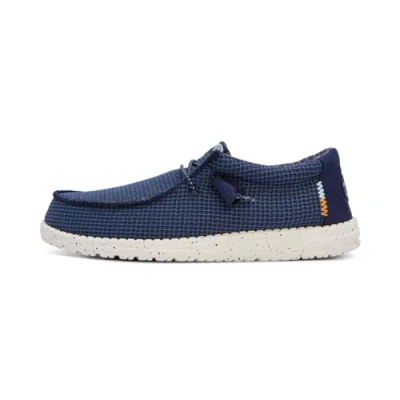 Image of Hey Dude Men&#039;s Wally Sport Mesh Moccasin, Navy, 7.5 UK