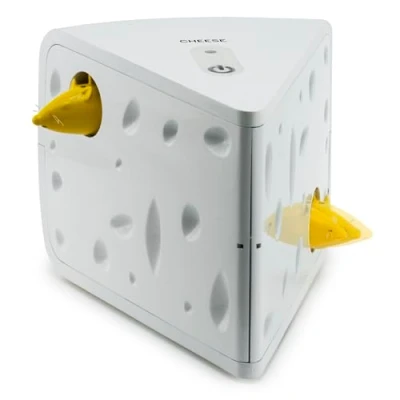Image of PetSafe Portable Cheese Automatic Cat Teaser Boredom Buster, Electric Toy
