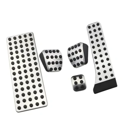 Image of NEGRO Car Pedals Accelerator Brake Footrest Pad,Fit For Mercedes Benz, C E S GLK SLK CLS SL Class W203 W204 W211 W212 W210 Stainless Steel foot pedal pad cover(MT With Rest)