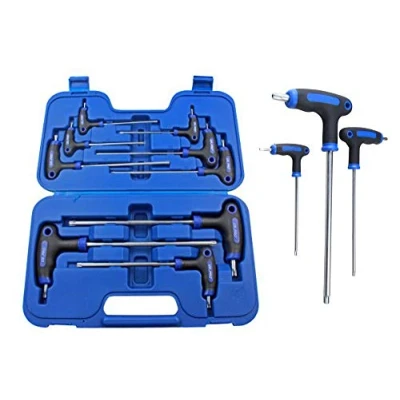 Image of BERGEN Professional 9 Piece Long Reach T Handle Magnetic Torx Star Chrome Vanadium Key Set BER1531