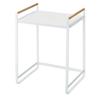 Image of Yamazaki 3613 TOSCA Appliance Rack, white, Steel/Wood, Minimalist, 36 x 30 47.5 cm