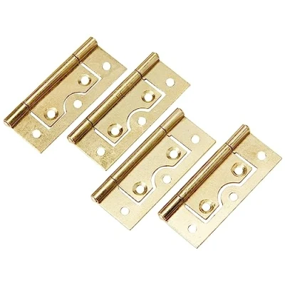 Image of Merriway® BH01124 (4 Pcs) EB Brass Plated Non Mortise Flush Hinges, 63 mm (2.1/2 inch) Pack of 4 Pieces