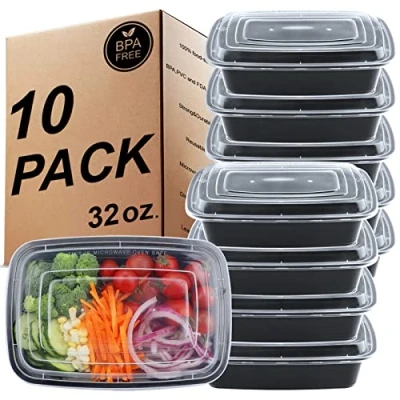 Image of KINGHON 10 Pack Meal Prep Containers 1000ml/32oz Container for Food 1 Compartment BPA Free Reusable Storage boxes with Lids