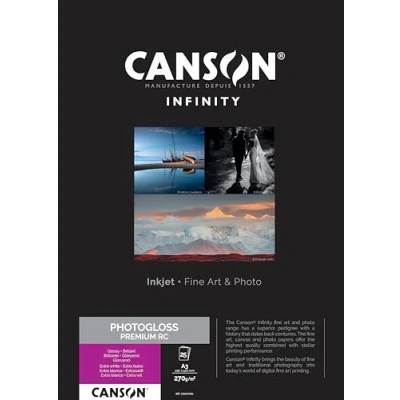 Image of CANSON Infinity Photo Gloss Premium RC 270gsm A3 Paper, 25 Extra White Sheets, Ideal for Professional Photographers