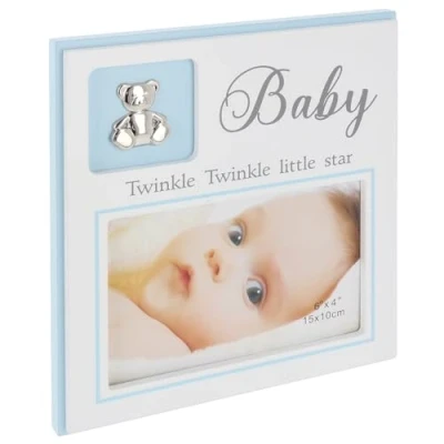 Image of Shudehill Giftware Modern Occasion 6x4 Photo Frame Baby Girl, Boy or Christening Themed Designs with Meaningful Quote, Gift Idea (Baby Boy)