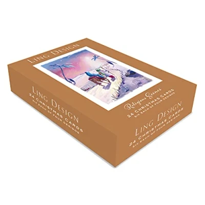 Image of Ling Design Box of 24 Assorted Religious Scenes Christmas Cards Xmas Card Boxes XBVB2021R