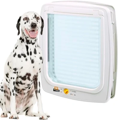Image of Ferplast Swing 15 Universal Cat Flap for Dogs and Cats 4 Selectable Closing Modes Wind Stopper System Shock Absorber Magnetic Anti Oscillation Transparent Door White