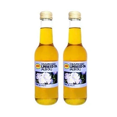 Image of KTC 100% Pure Cold Pressed Linseed/Flaxseed Oil (Alsi Oil) 250ml (Pack of 2)
