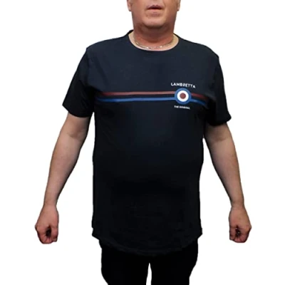 Image of Lambretta Mens Classic Stripe T Shirt (XXX Large, Navy)