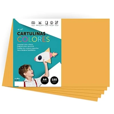 Image of A4 Colour Card Bright 180g for Crafts, Print Your Documents and Creative Designs Sheets m office (250 Sheets, Yellow Gold)