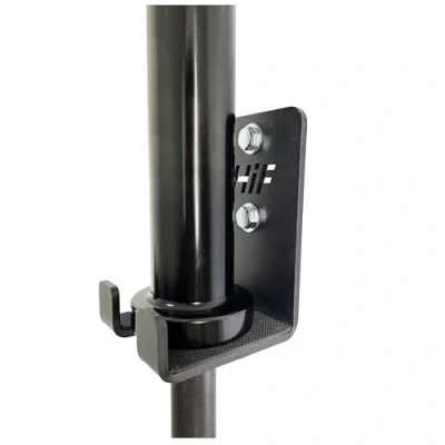 Image of Hiwood Single Olympic Barbell Hanger,Garage Gym Bar Wall Rack,Vertical Mount Rack,Space Saving Commercial or Home Accessory,Holds Under 33mm Size.（Black）