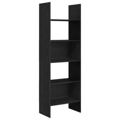Image of vidaXL Book Cabinet Black oak 60 x 35 180 cm Engineered wood