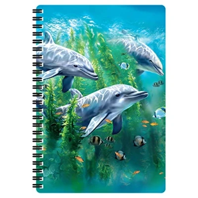 Image of 3D LiveLife A5 Notebook Dolphin Kelp Bed from Deluxebase. 80 Page Lenticular Notebook. Superb School or Office Stationery with Artwork Licensed Renowned Artist Tami Alba