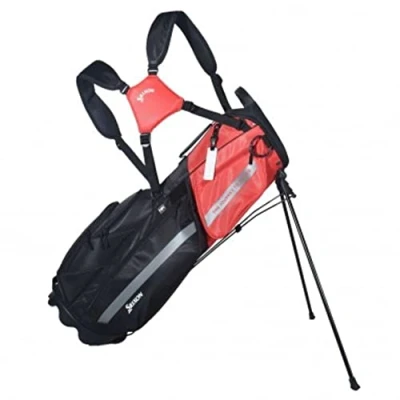 Image of Srixon Lifestyle Stand Golf Bag 4 Club Divider Zipper Pockets including a Big Insulated Pocket Top grip handle Dual carrying straps Rain hood included