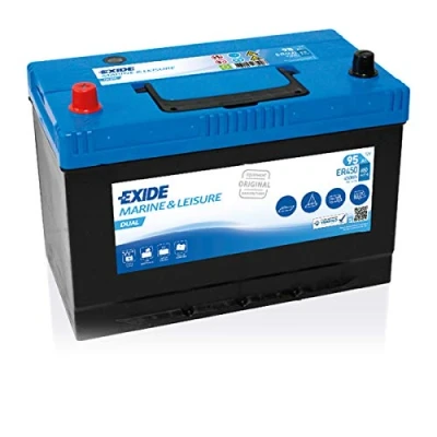 Image of 250Marine Starter battery EXIDE ER450 12V 95Ah 650A B0, DUAL Lead acid MITSUBISHI: PAJERO 3, Outlander 2 SUV, L200 / Triton V Pickup